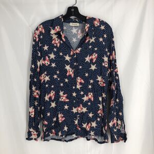 Dixie Dog Button Up Blouse Size Medium